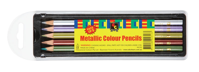 Metallic Colour Pencils Pk5 EC